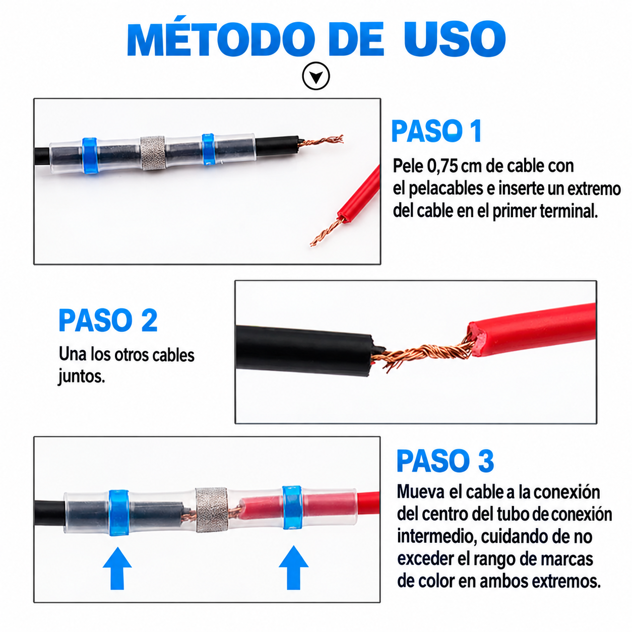 Kit Conectores Termocontraíbles Soldadura Terminales 50 Pcs - Imagen 5